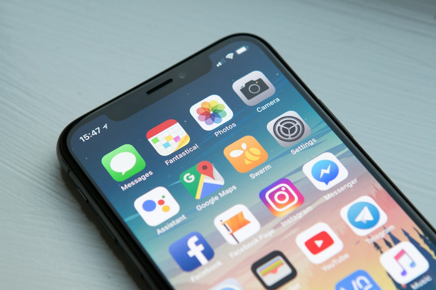 Modern smartphone with high-end app interface